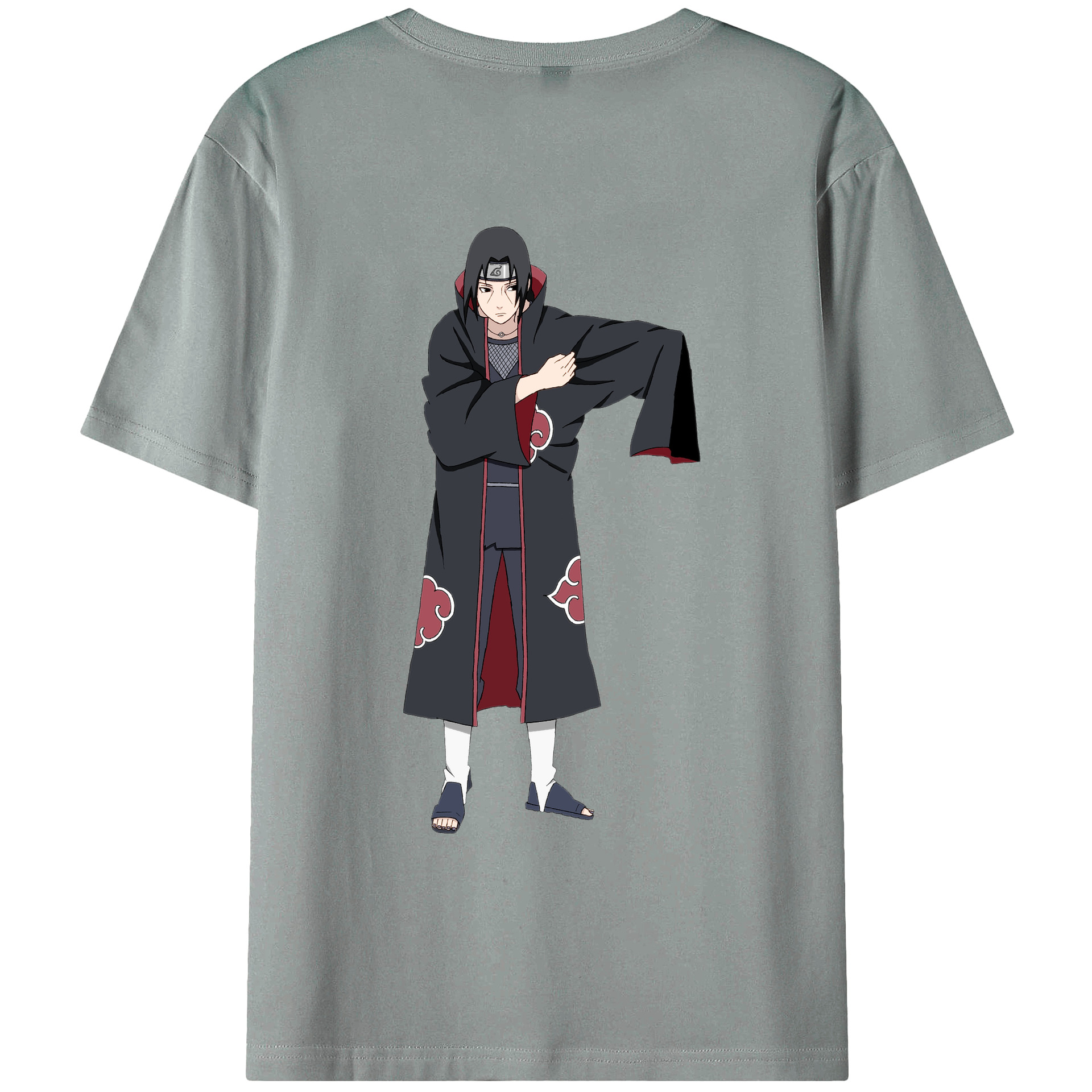 （画像用） NARUTO -ナルト- うちは イタチ Uchiha Itachi 綿100％ メンズ半袖Tシャツ（バックプリント） 通気性